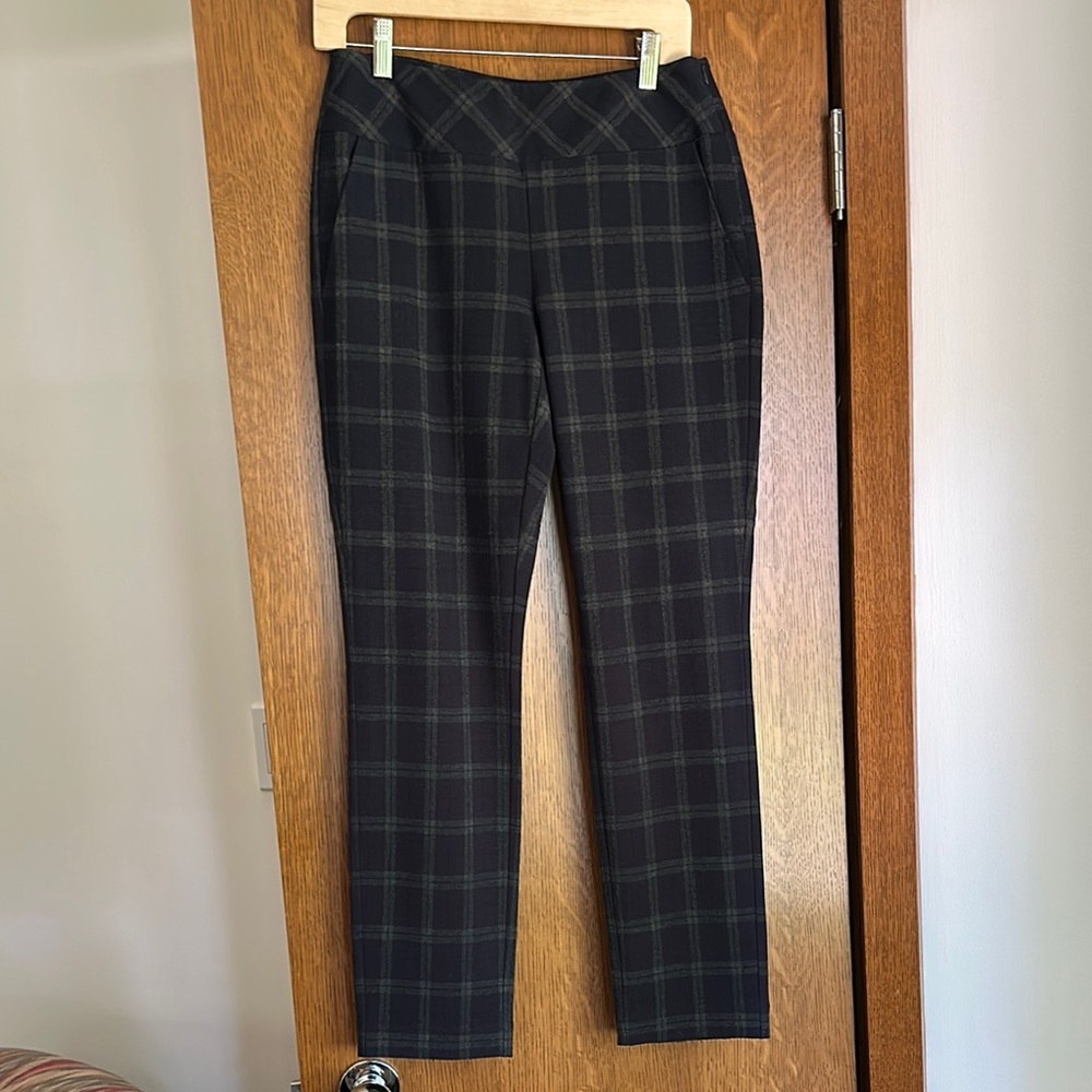 CAbi Charcoal Plaid Trousers